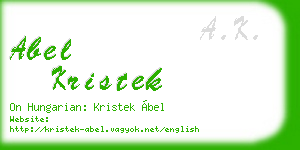 abel kristek business card